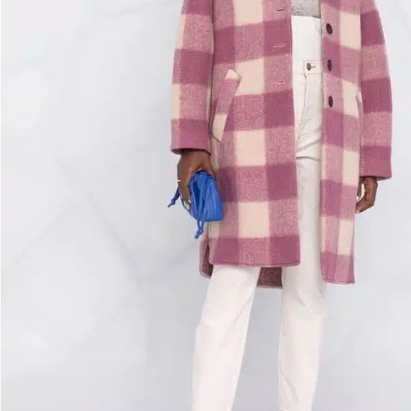 Isabel Marant Etoile Gabriel Gingham Oversize Coat - Picture 2 of 8